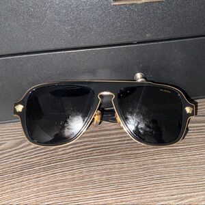 Versace Black and Gold Designer Sunglasses